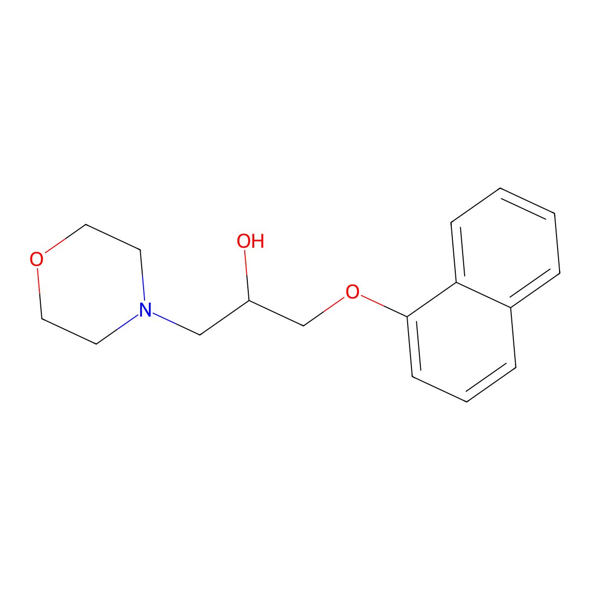 4-Morpholineethanol, alpha-((1-naphthalenyloxy)methyl)- molecular structure, CAS 41510-06-9