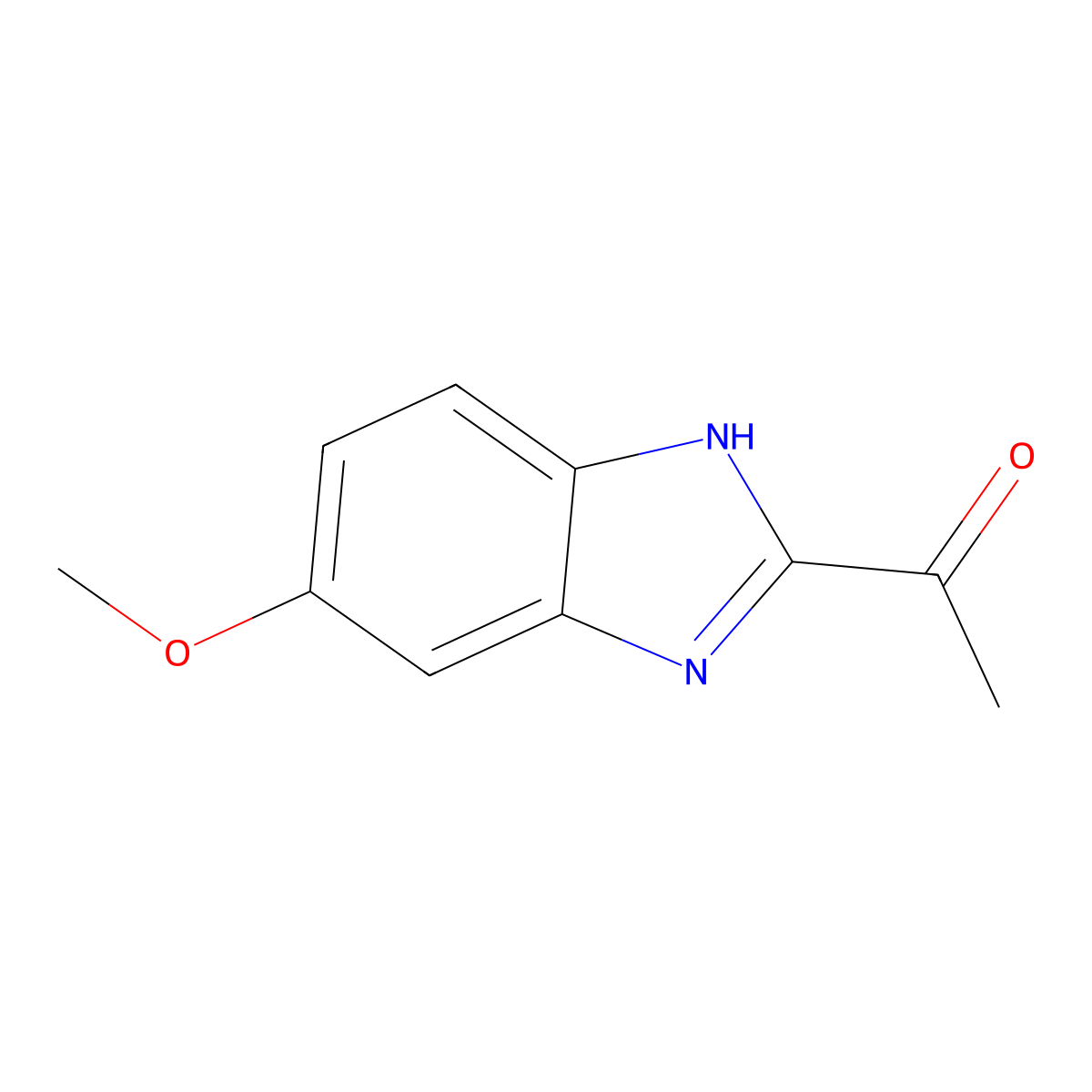1-(5-methoxy-1H-benzo[d]imidazol-2-yl)ethanone molecular structure, CAS 41510-17-2