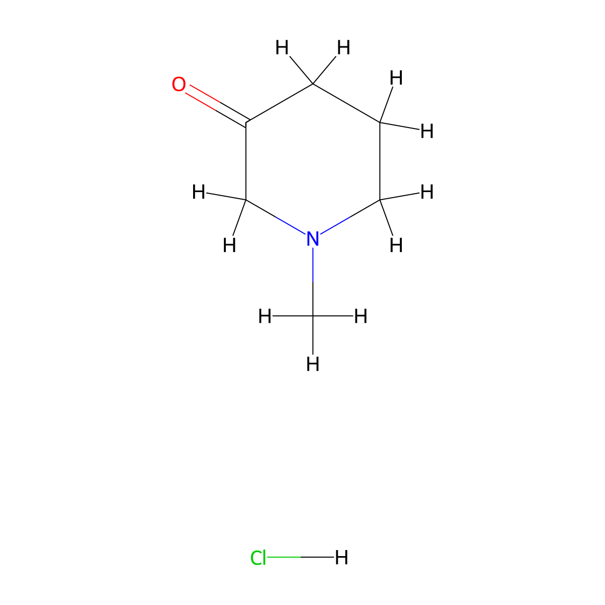 1-Methylpiperidin-3-one hydrochloride molecular structure, CAS 41511-85-7