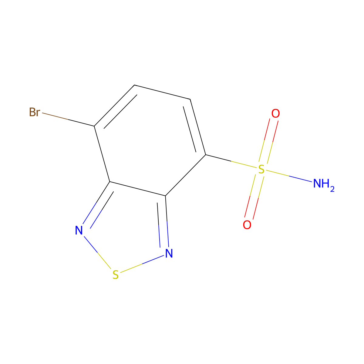 7-Bromo-2,1,3-benzothiadiazole-4-sulfonamide molecular structure, CAS 41512-11-2