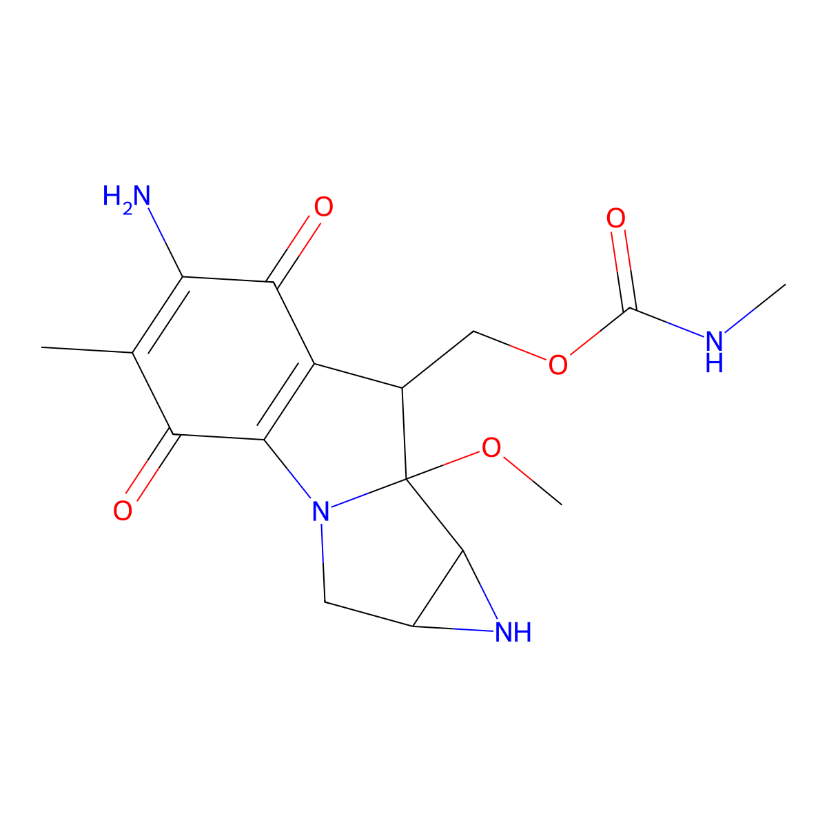 [(4R,6R,7S,8R)-11-amino-7-methoxy-12-methyl-10,13-dioxo-2,5-diazatetracyclo[7.4.0.02,7.04,6]trideca-1(9),11-dien-8-yl]methyl N-methylcarbamate molecular structure, CAS 41515-32-6