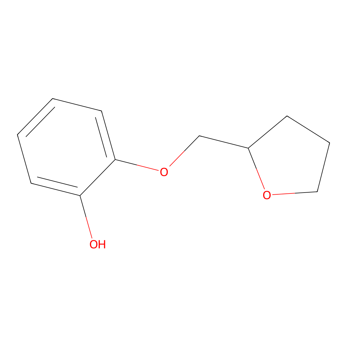 2-((Tetrahydrofuran-2-yl)methoxy)phenol molecular structure, CAS 41516-19-2