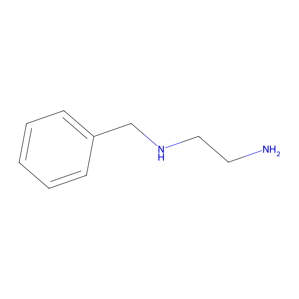 N-Benzylethylenediamine molecular structure, CAS 4152-09-4