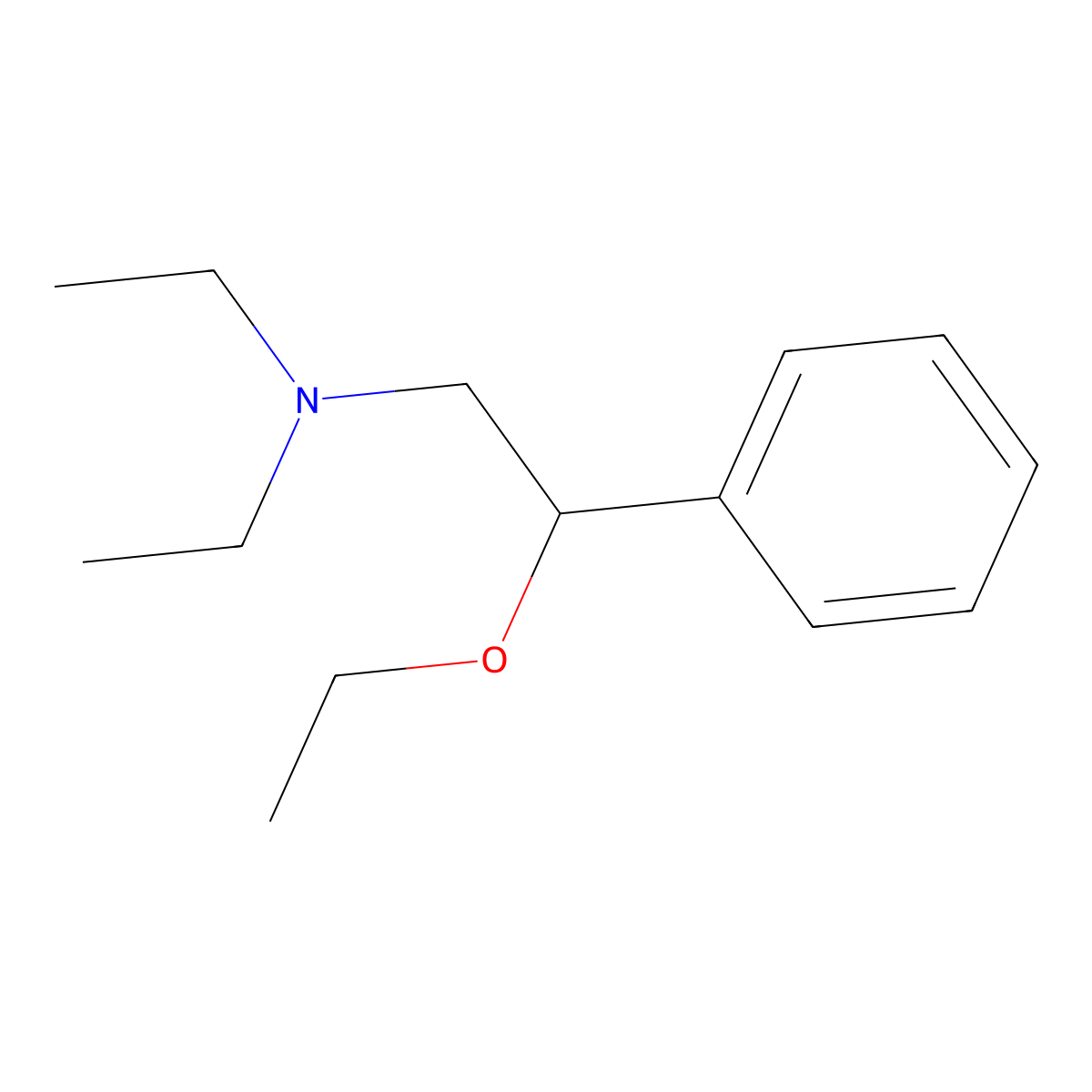 Phenethylamine, beta-ethoxy-N,N-diethyl- molecular structure, CAS 4152-26-5
