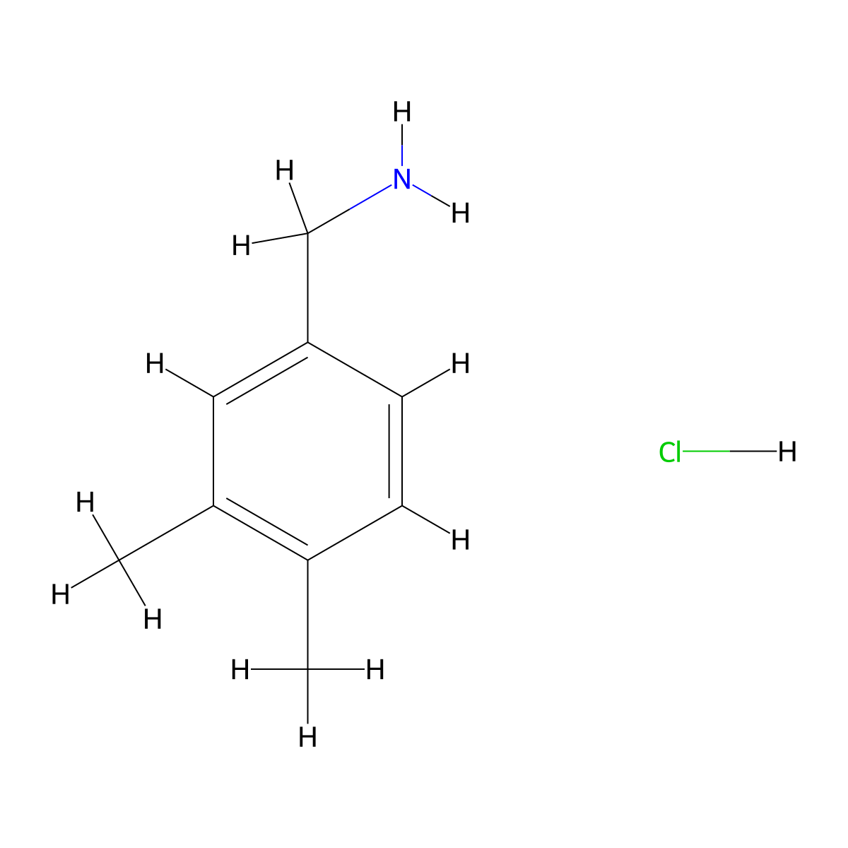 (3,4-Dimethylphenyl)methanamine hydrochloride molecular structure, CAS 4152-83-4