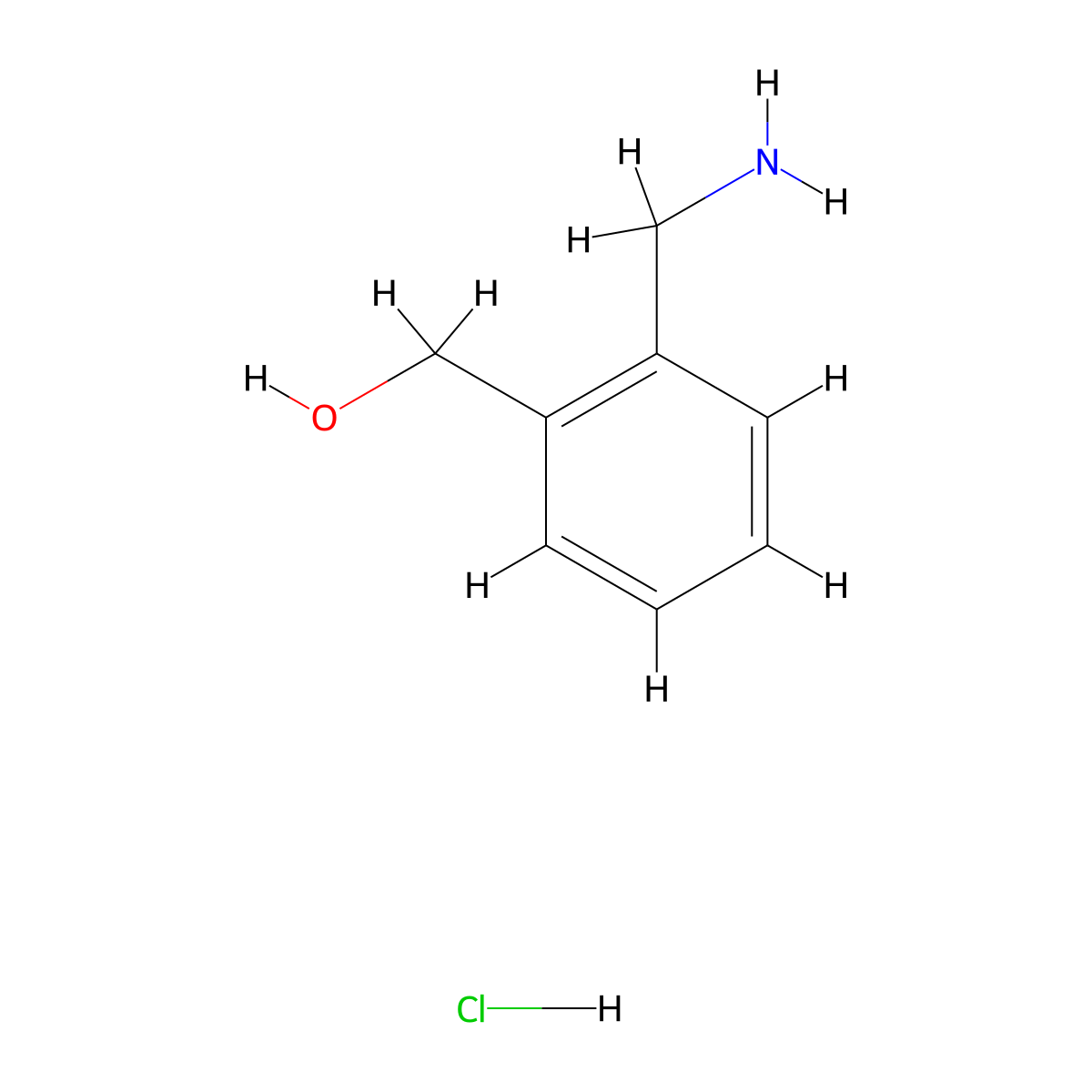 (2-(Aminomethyl)phenyl)methanol hydrochloride molecular structure, CAS 4152-84-5