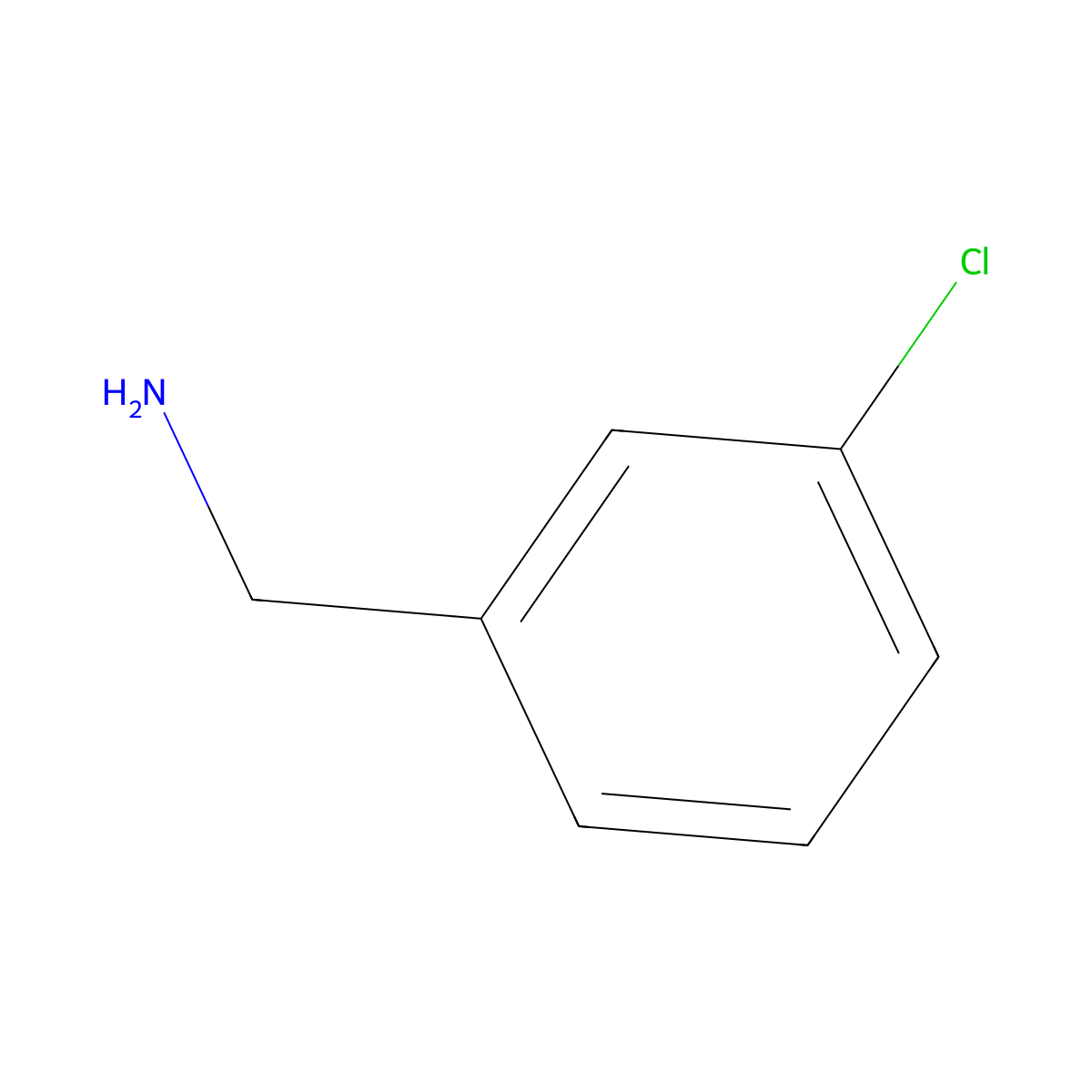 Benzenemethanamine, 3-chloro- molecular structure, CAS 4152-90-3