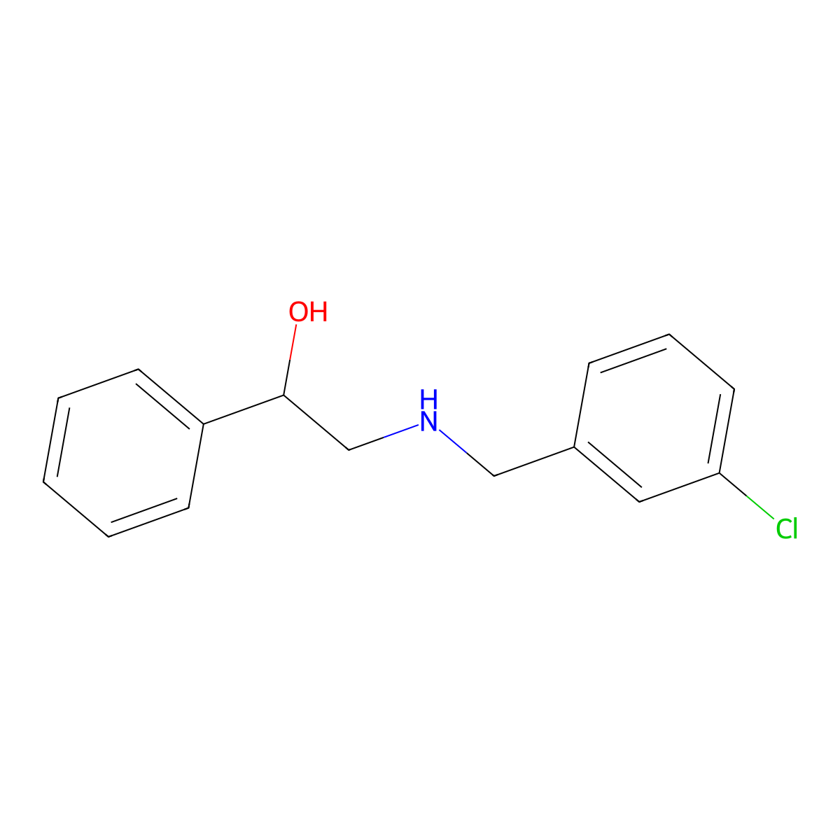 2-[(3-Chlorobenzyl)amino]-1-phenylethanol molecular structure, CAS 4152-96-9