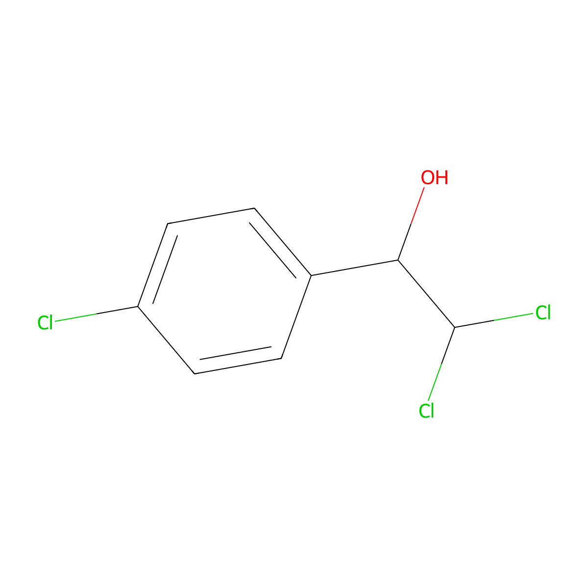2,2-Dichloro-1-(4-chlorophenyl)ethanol molecular structure, CAS 41521-04-4