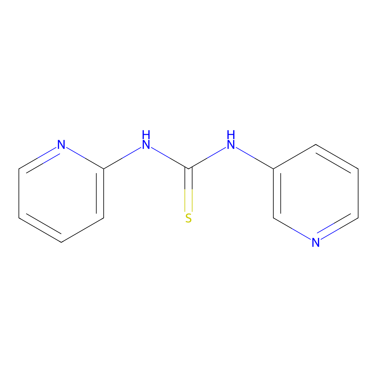N-(2-pyridinyl)-N'-(3-pyridinyl)thiourea molecular structure, CAS 41524-37-2