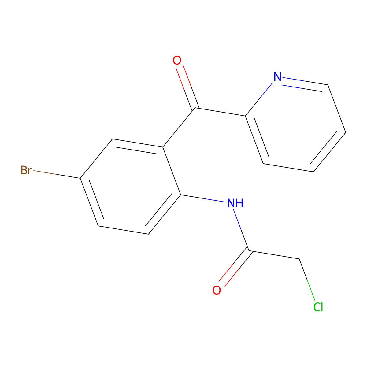 N-[4-bromo-2-(2-pyridylcarbonyl)phenyl]-2-chloroacetamide molecular structure, CAS 41526-21-0