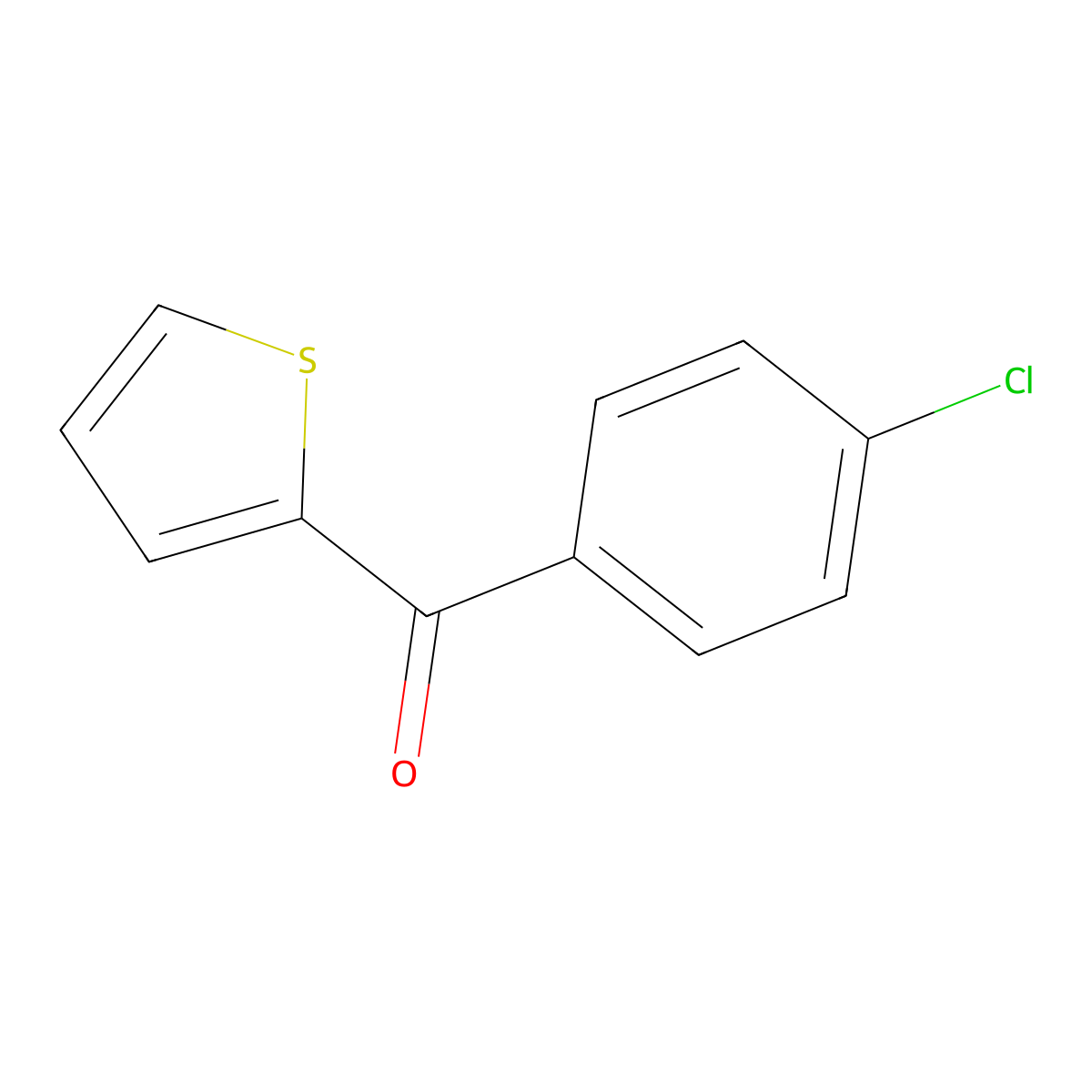 (4-Chlorophenyl)(thiophen-2-yl)methanone molecular structure, CAS 4153-45-1