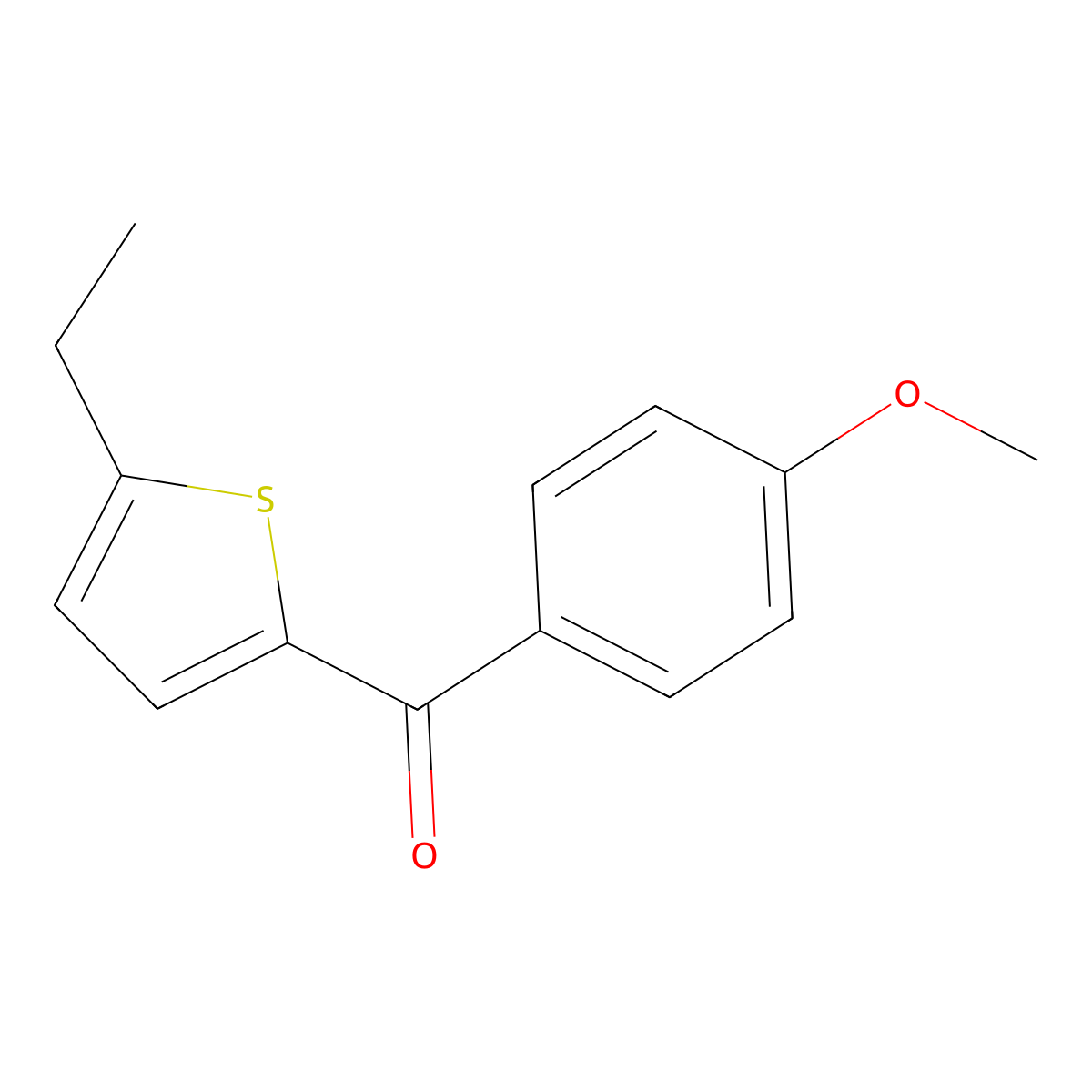 (5-Ethyl-2-thienyl)(4-methoxyphenyl)methanone molecular structure, CAS 4153-46-2