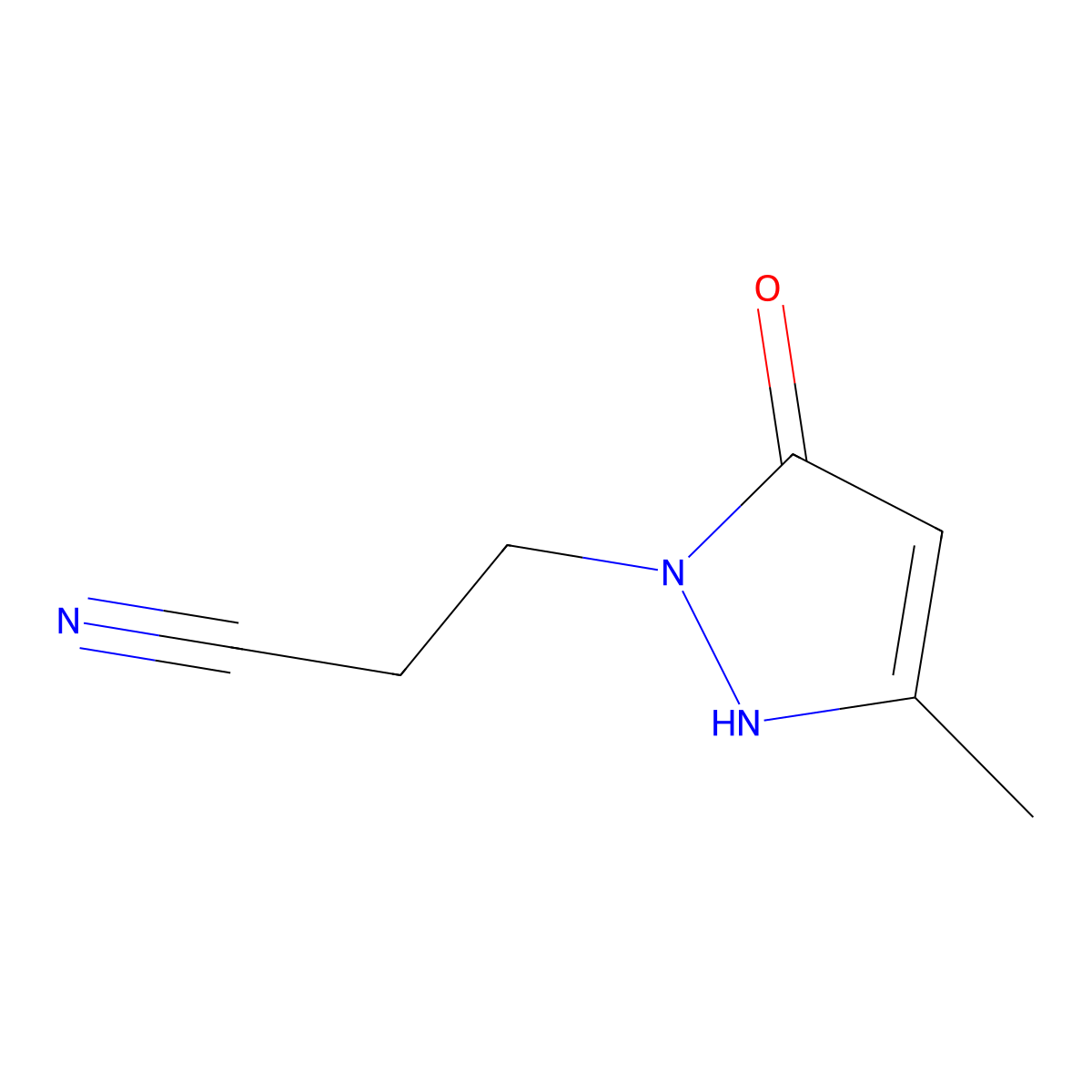 3-(5-Hydroxy-3-methylpyrazol-1-yl)propanenitrile molecular structure, CAS 41534-08-1