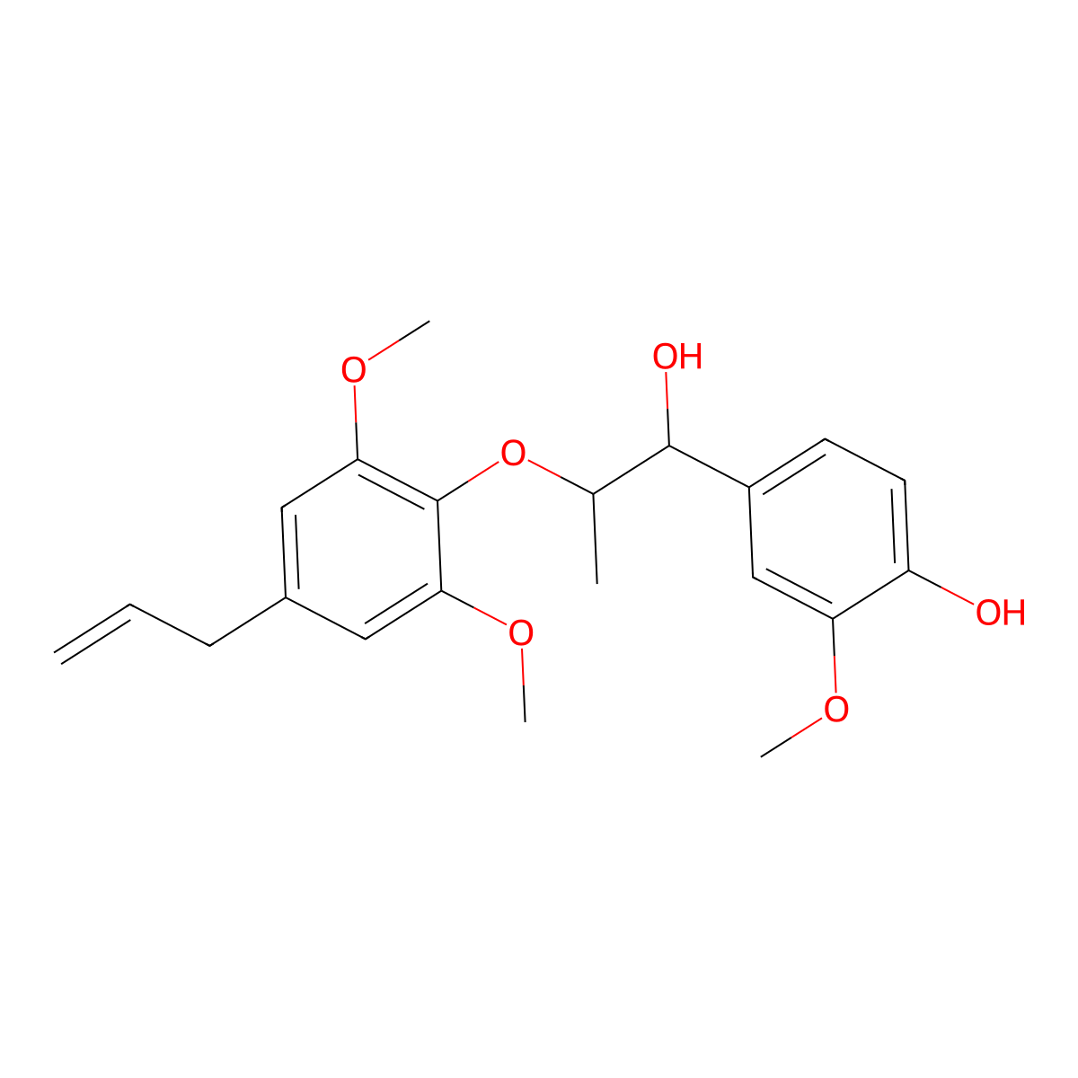 2-(4-Allyl-2,6-dimethoxyphenoxy)-1-(4-hydroxy-3-methoxyphenyl)-1-propanol molecular structure, CAS 41535-95-9