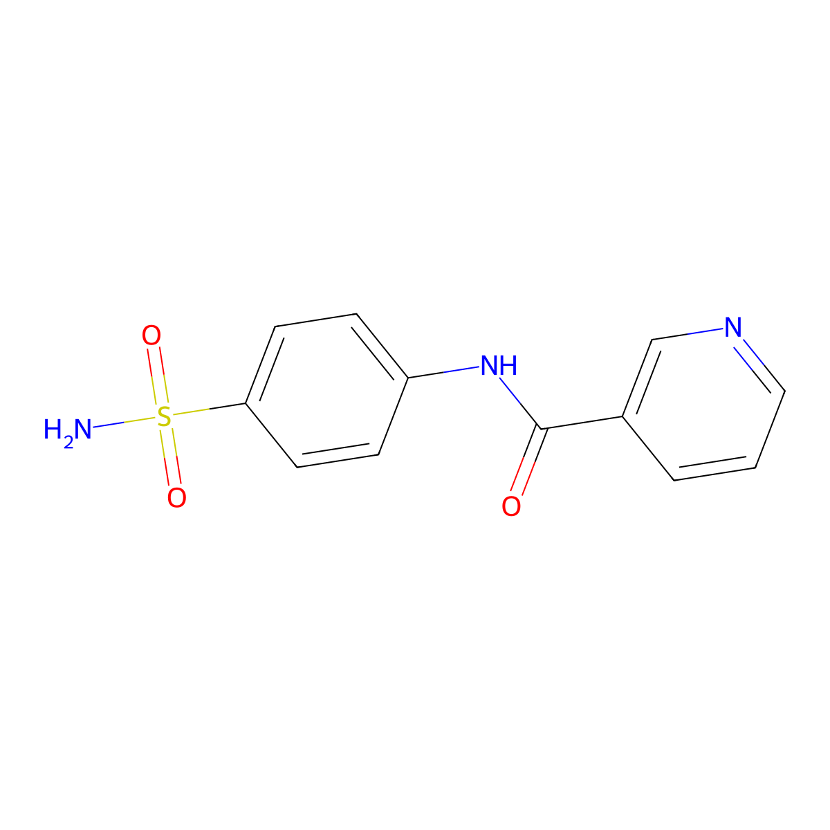 N-[4-(Aminosulfonyl)phenyl]-3-pyridinecarboxamide molecular structure, CAS 41538-37-8