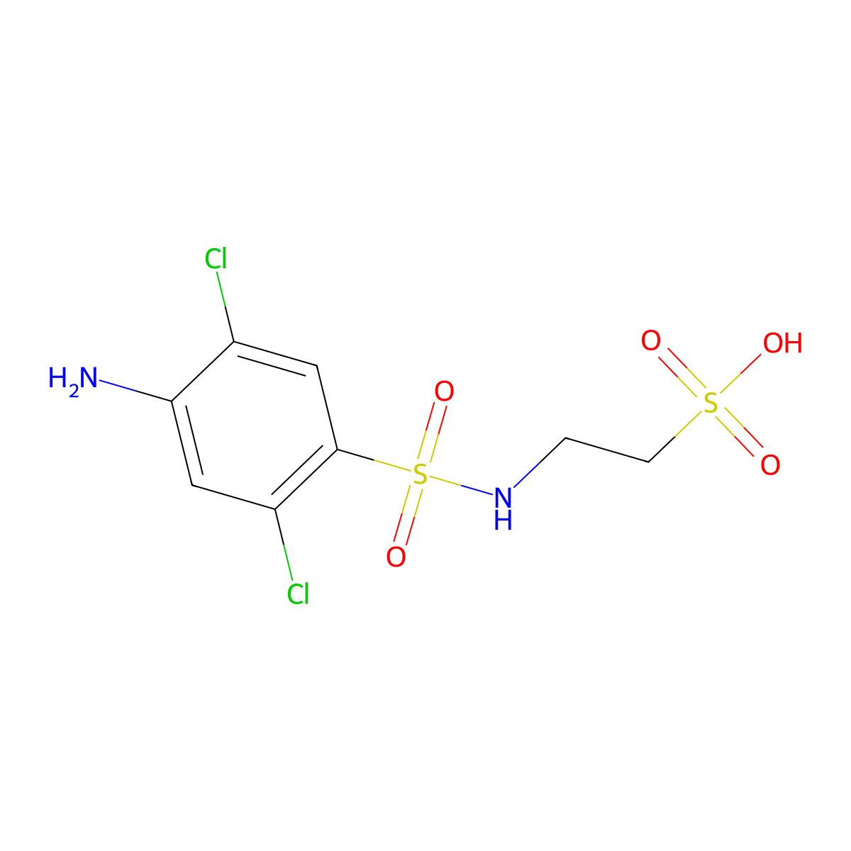 Ethanesulfonic acid, 2-[[(4-amino-2,5-dichlorophenyl)sulfonyl]amino]- molecular structure, CAS 41538-78-7