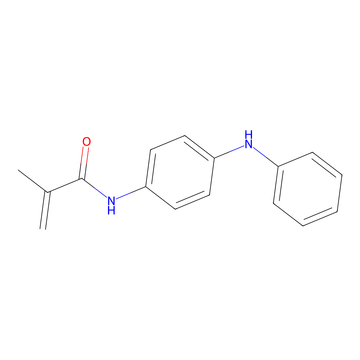 2-Propenamide, 2-methyl-N-(4-(phenylamino)phenyl)- molecular structure, CAS 41543-92-4