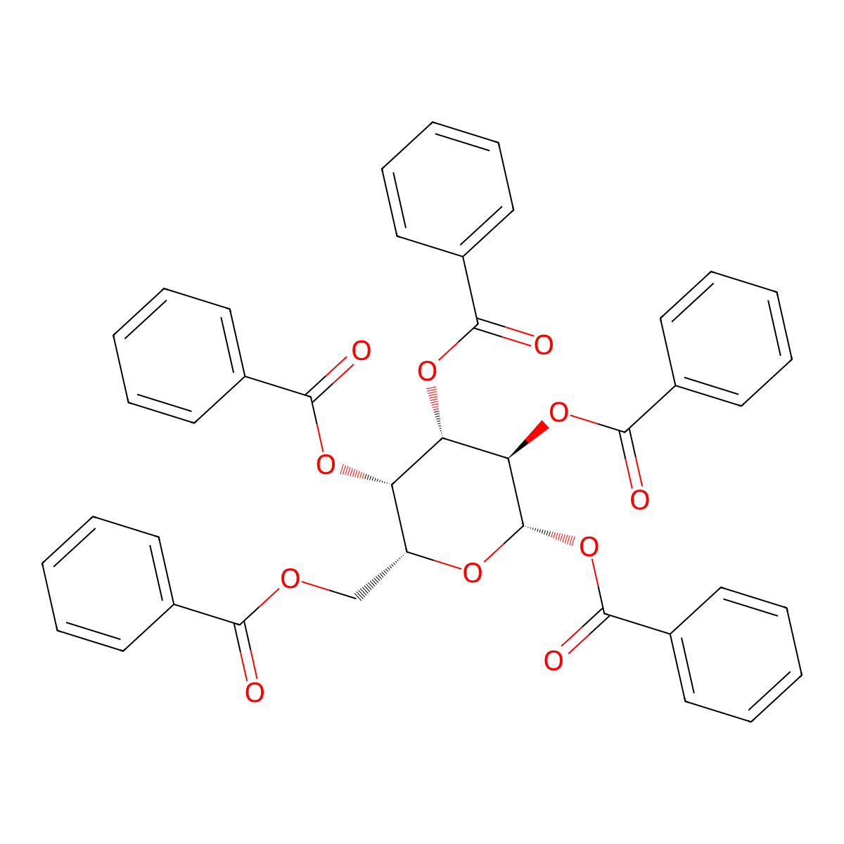 Penta-O-benzoyl-beta-D-galactopyranose molecular structure, CAS 41545-56-6