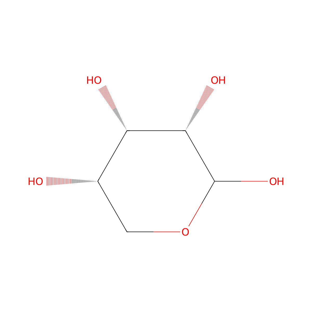 L-ribopyranose molecular structure, CAS 41546-41-2