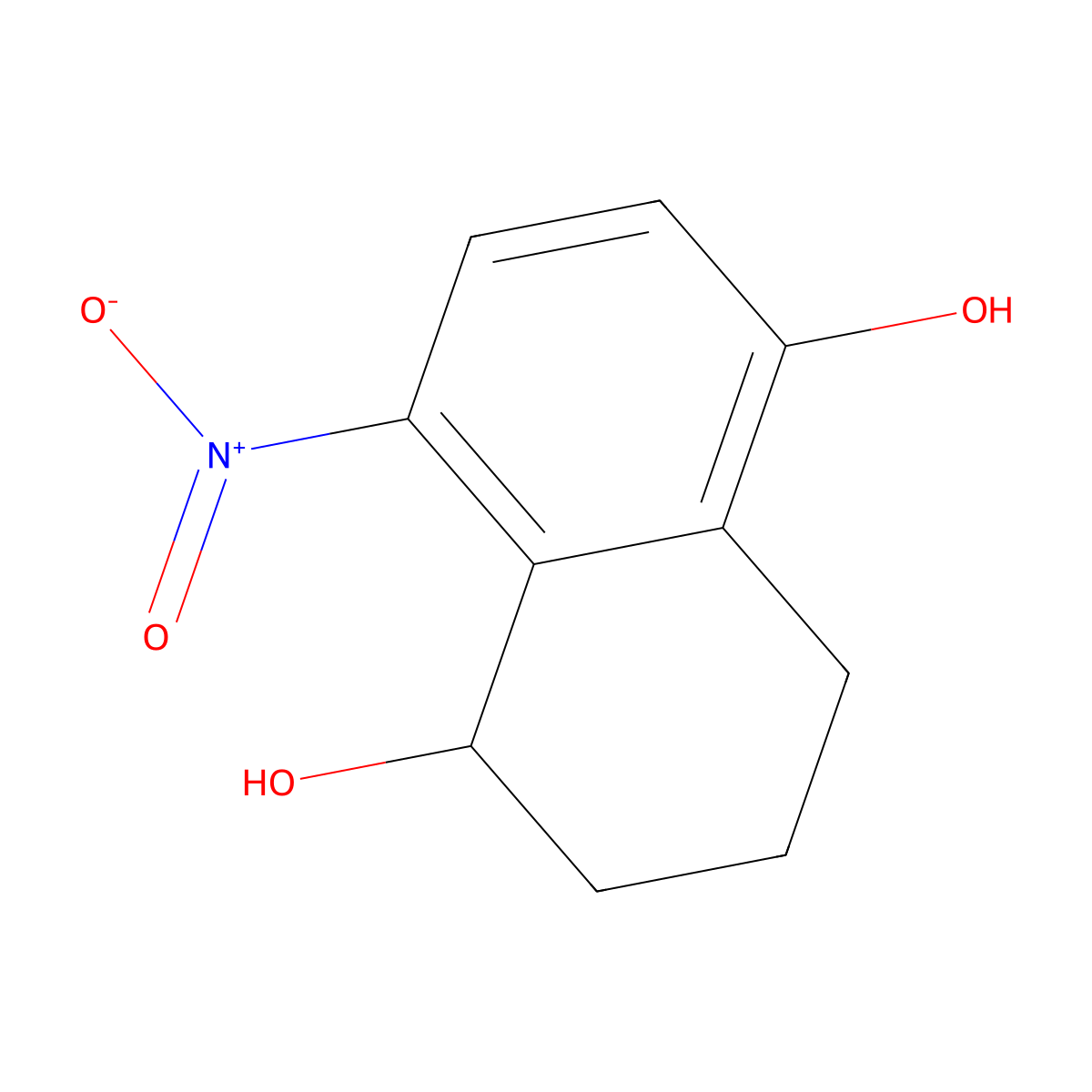 8-Nitro-1,2,3,4-tetrahydronaphthalene-1,5-diol molecular structure, CAS 41552-11-8