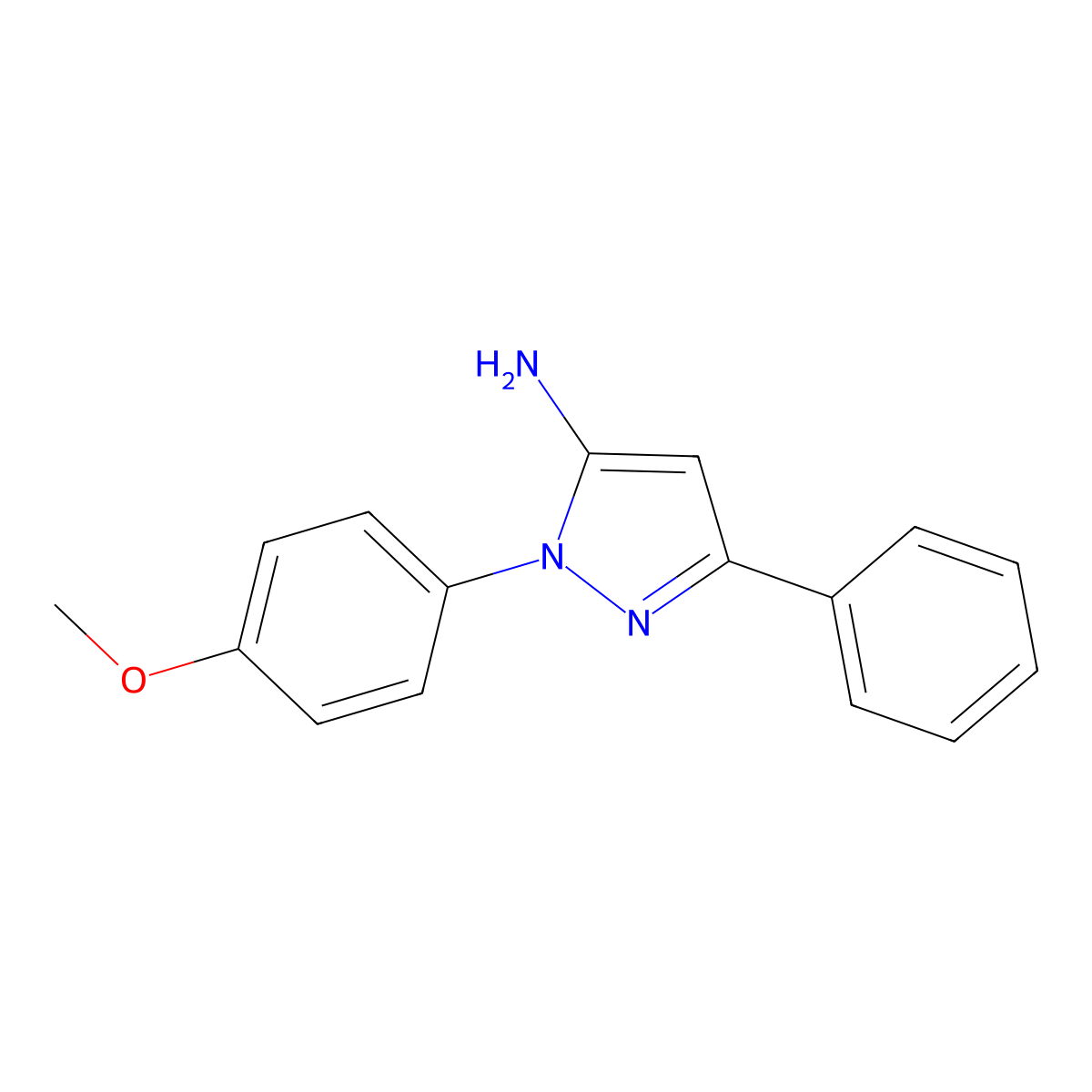 1-(4-Methoxyphenyl)-3-phenyl-1H-pyrazol-5-ylamine molecular structure, CAS 41554-51-2