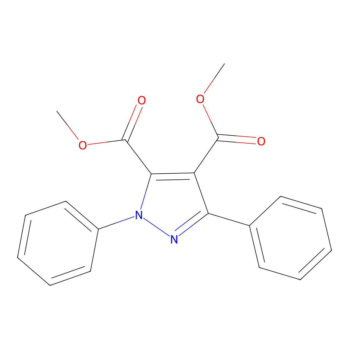 dimethyl 1,3-diphenyl-1H-pyrazole-4,5-dicarboxylate molecular structure, CAS 41555-25-3