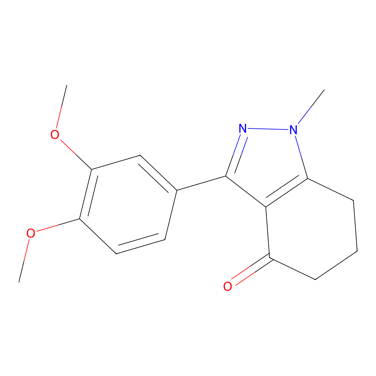 3-(3,4-dimethoxyphenyl)-1-methyl-1,5,6,7-tetrahydro-4H-indazol-4-one molecular structure, CAS 41555-68-4