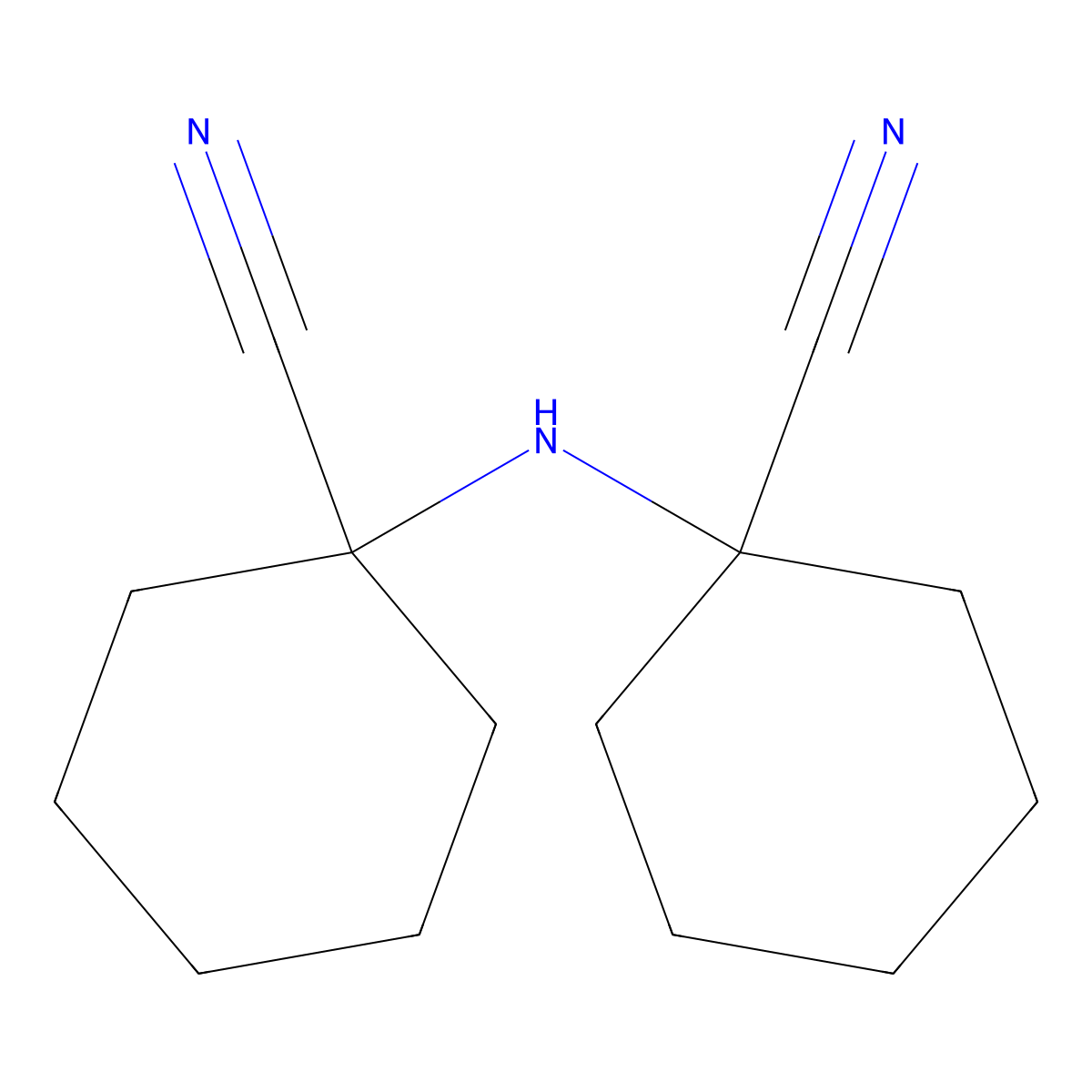 1,1'-Azanediyldi(cyclohexane-1-carbonitrile) molecular structure, CAS 41556-40-5