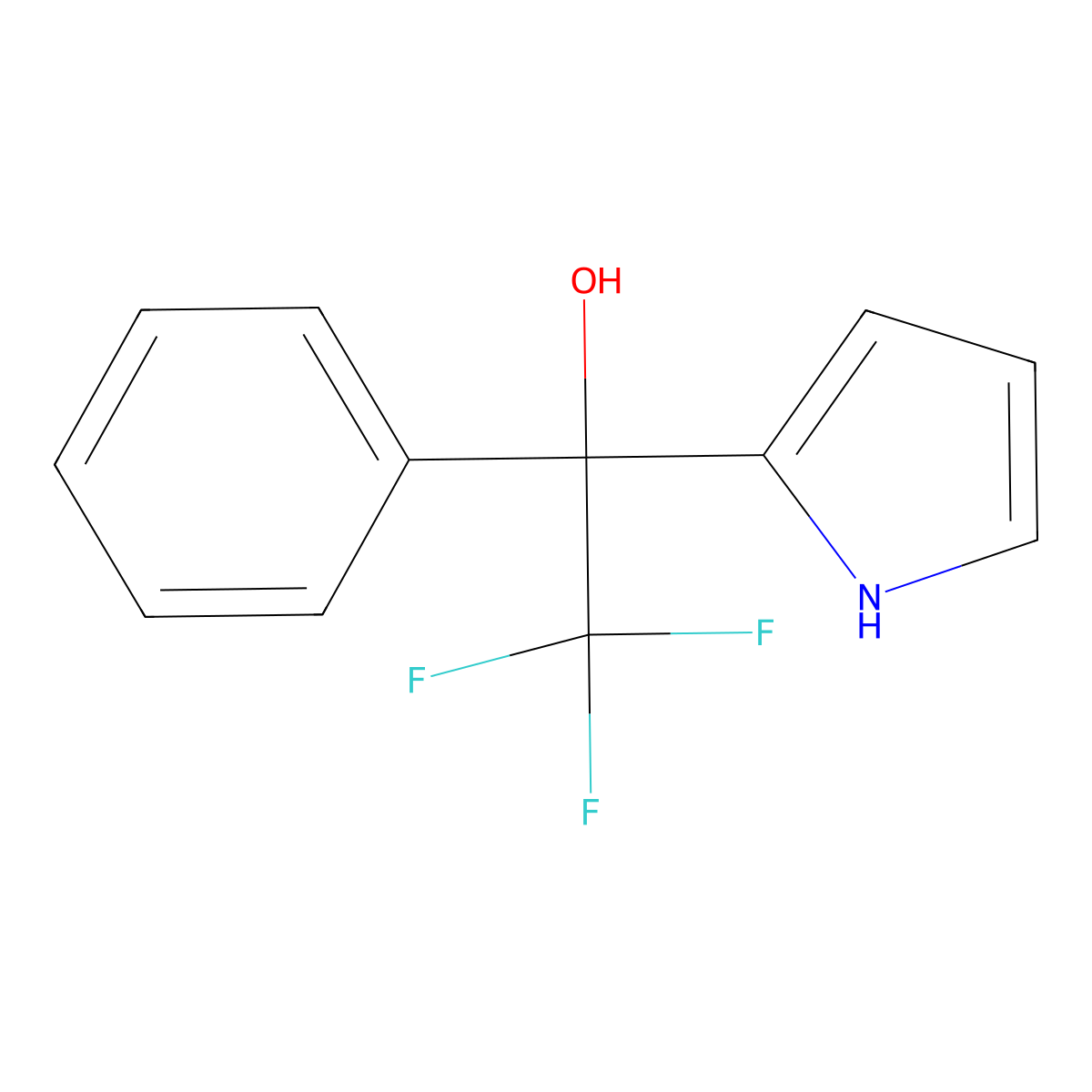 2,2,2-trifluoro-1-phenyl-1-(1H-pyrrol-2-yl)ethanol molecular structure, CAS 4156-00-7