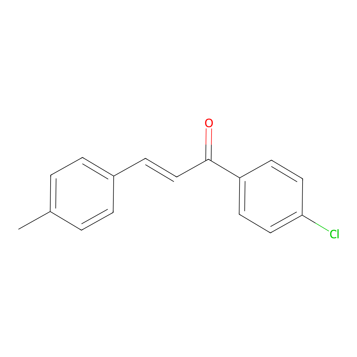 (2E)-1-(4-chlorophenyl)-3-(4-methylphenyl)prop-2-en-1-one molecular structure, CAS 41564-66-3