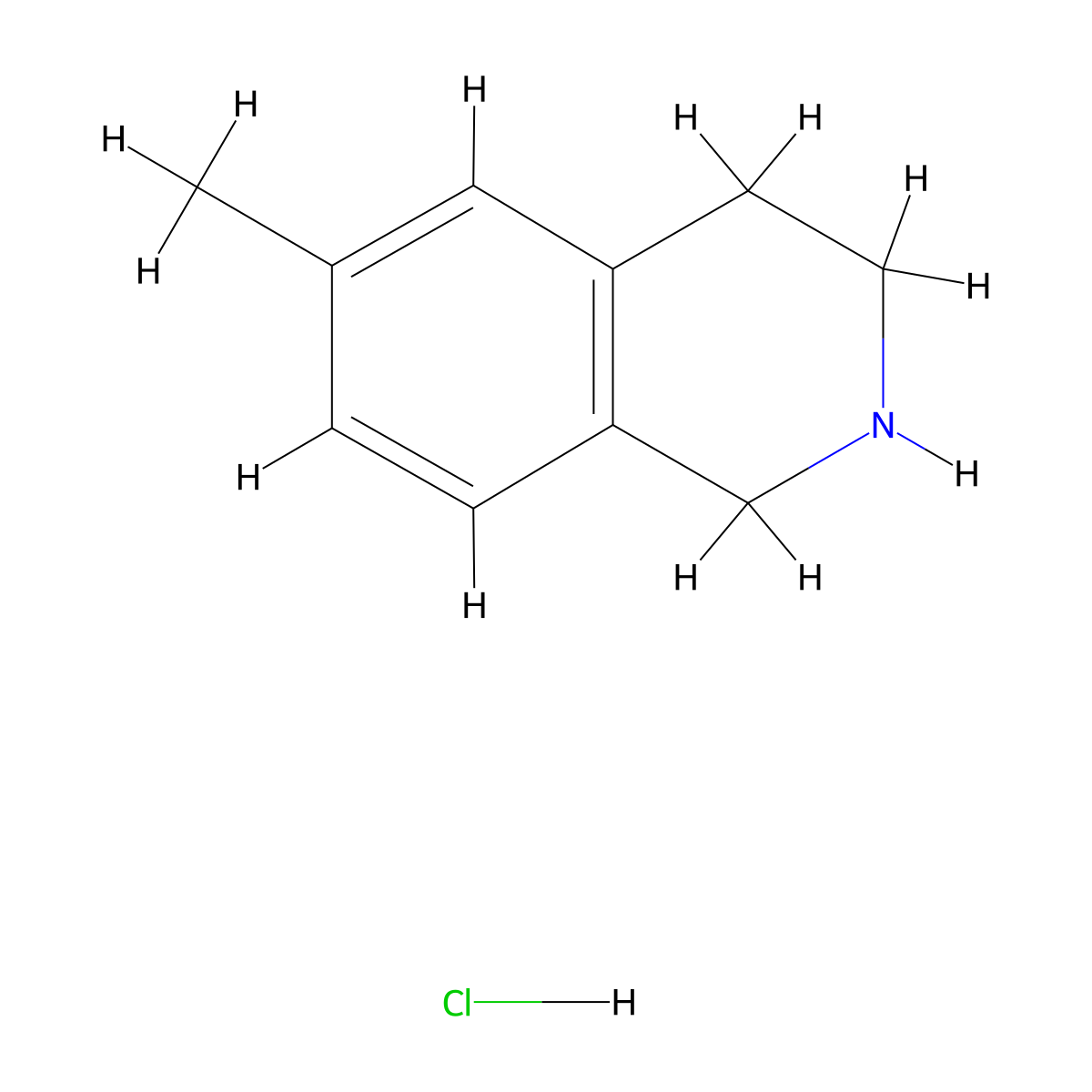 6-Methyl-1,2,3,4-tetrahydroisoquinoline hydrochloride molecular structure, CAS 41565-81-5