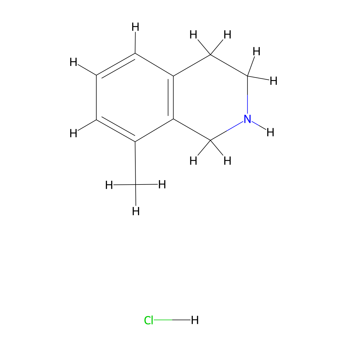 8-Methyl-1,2,3,4-tetrahydroisoquinoline hydrochloride molecular structure, CAS 41565-83-7