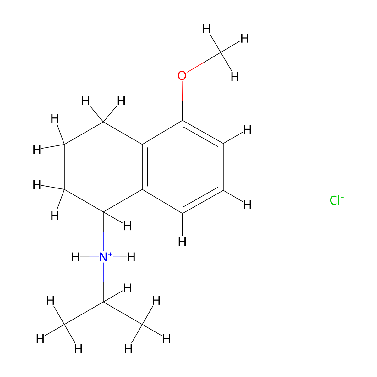 5-Methoxy-N-(propan-2-yl)-1,2,3,4-tetrahydronaphthalen-1-amine--hydrogen chloride (1/1) molecular structure, CAS 41566-73-8