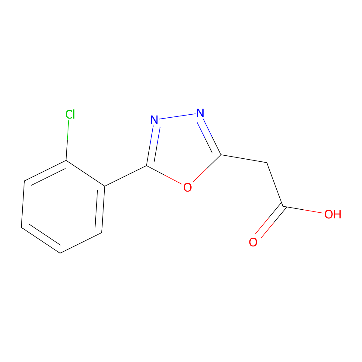 2-[5-(2-chlorophenyl)-1,3,4-oxadiazol-2-yl]acetic Acid molecular structure, CAS 415679-25-3