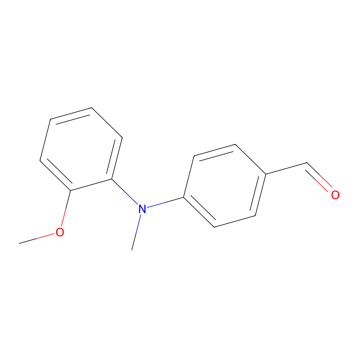 4-((2-Methoxyphenyl)(methyl)amino)benzaldehyde molecular structure, CAS 41568-09-6