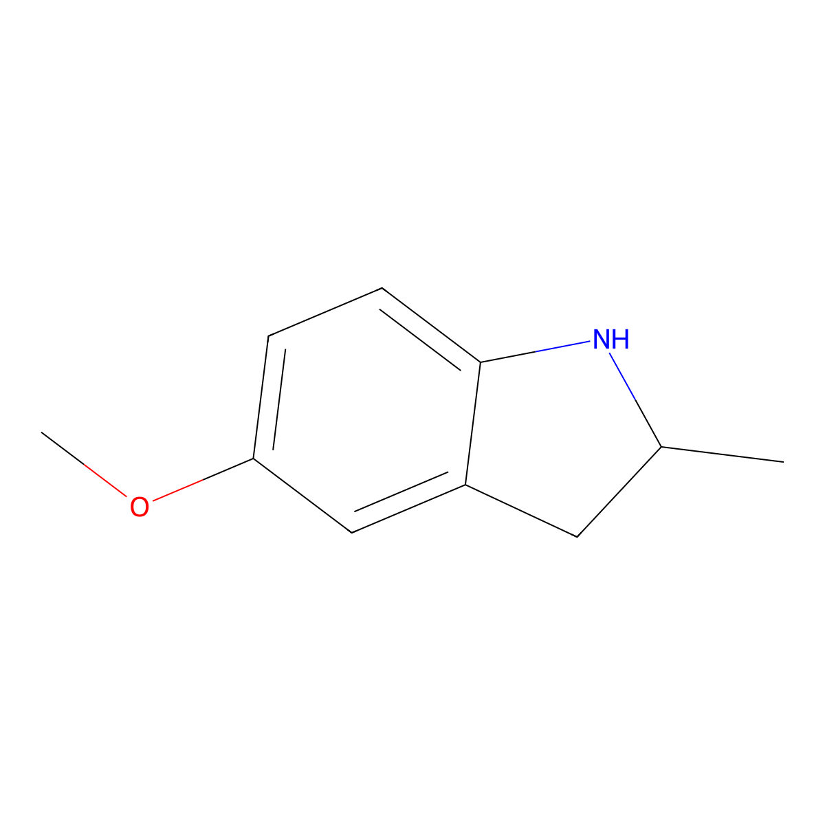 5-Methoxy-2-methyl-2,3-dihydro-1H-indole molecular structure, CAS 41568-27-8