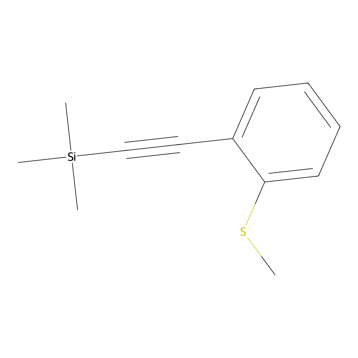 Trimethyl(2-(2-(methylthio)phenyl)ethynyl)silane molecular structure, CAS 415680-02-3