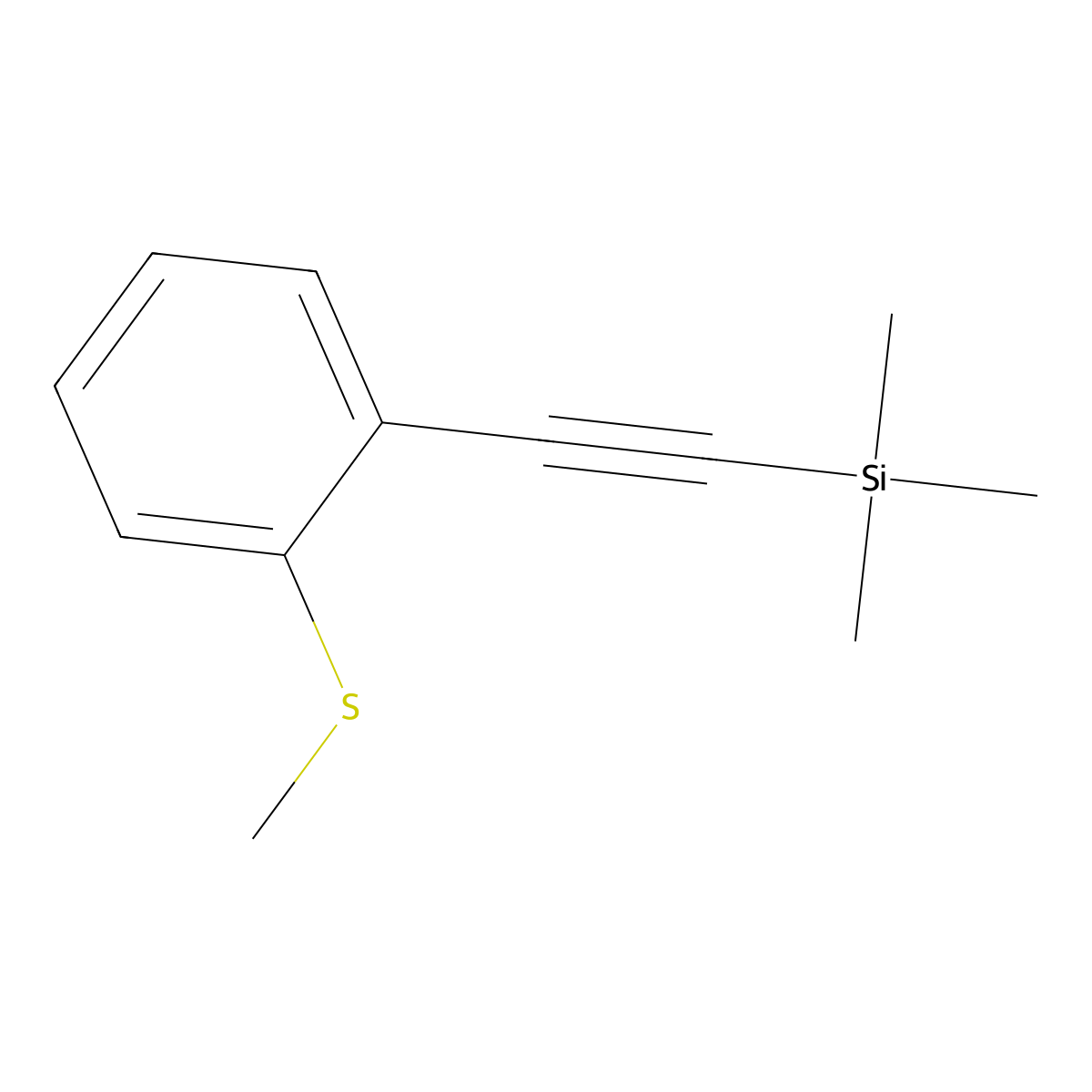 Trimethyl(2-(2-(methylthio)phenyl)ethynyl)silane molecular structure, CAS 415680-02-3