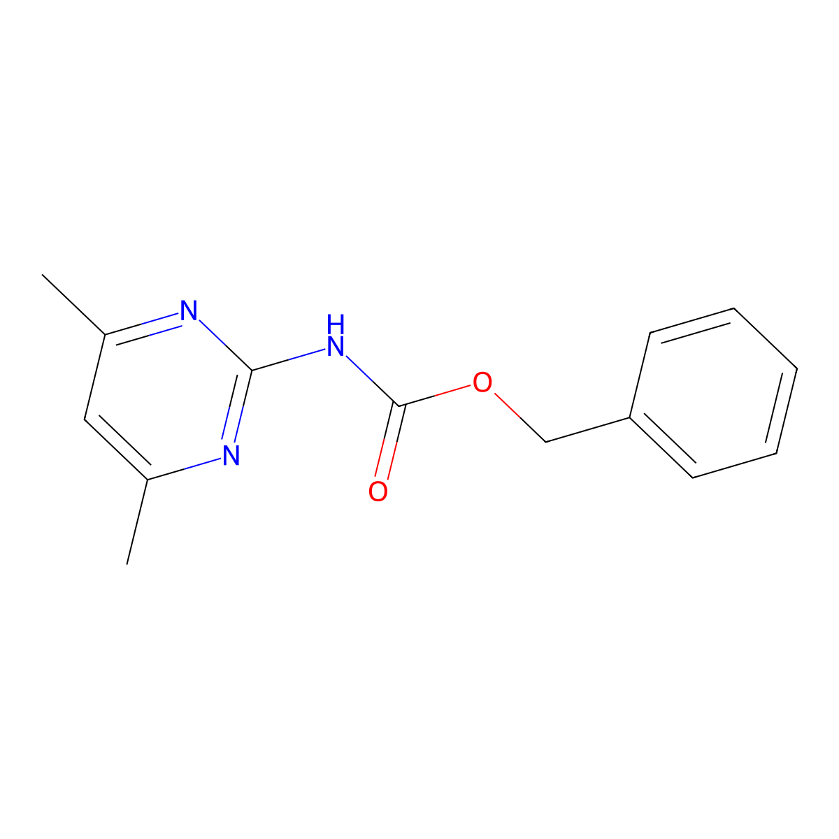 Benzyl (4,6-dimethylpyrimidin-2-yl)carbamate molecular structure, CAS 415686-90-7