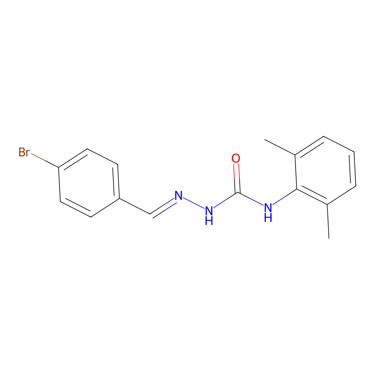 2-[(4-Bromophenyl)methylene]-N-(2,6-dimethylphenyl)-hydrazinecarboxamide molecular structure, CAS 415687-81-9