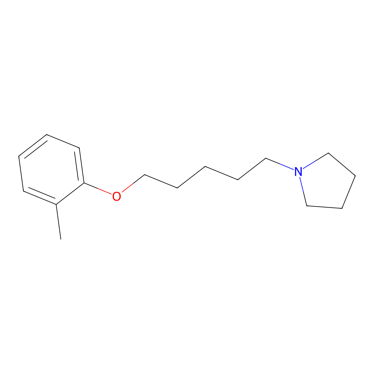 1-[5-(2-Methylphenoxy)pentyl]pyrrolidine molecular structure, CAS 415688-35-6