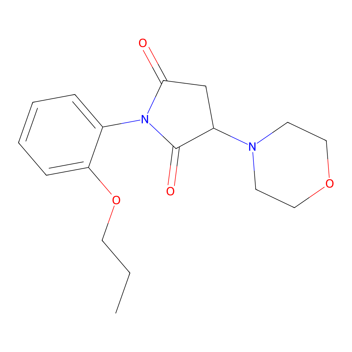 3-Morpholin-4-yl-1-(2-propoxyphenyl)pyrrolidine-2,5-dione molecular structure, CAS 415688-93-6