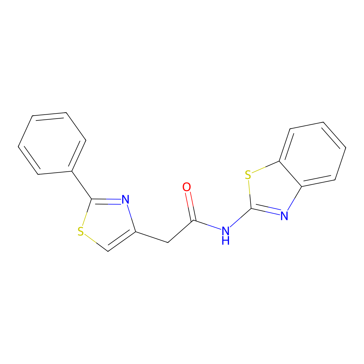 N-(1,3-benzothiazol-2-yl)-2-(2-phenyl-1,3-thiazol-4-yl)acetamide molecular structure, CAS 415689-56-4
