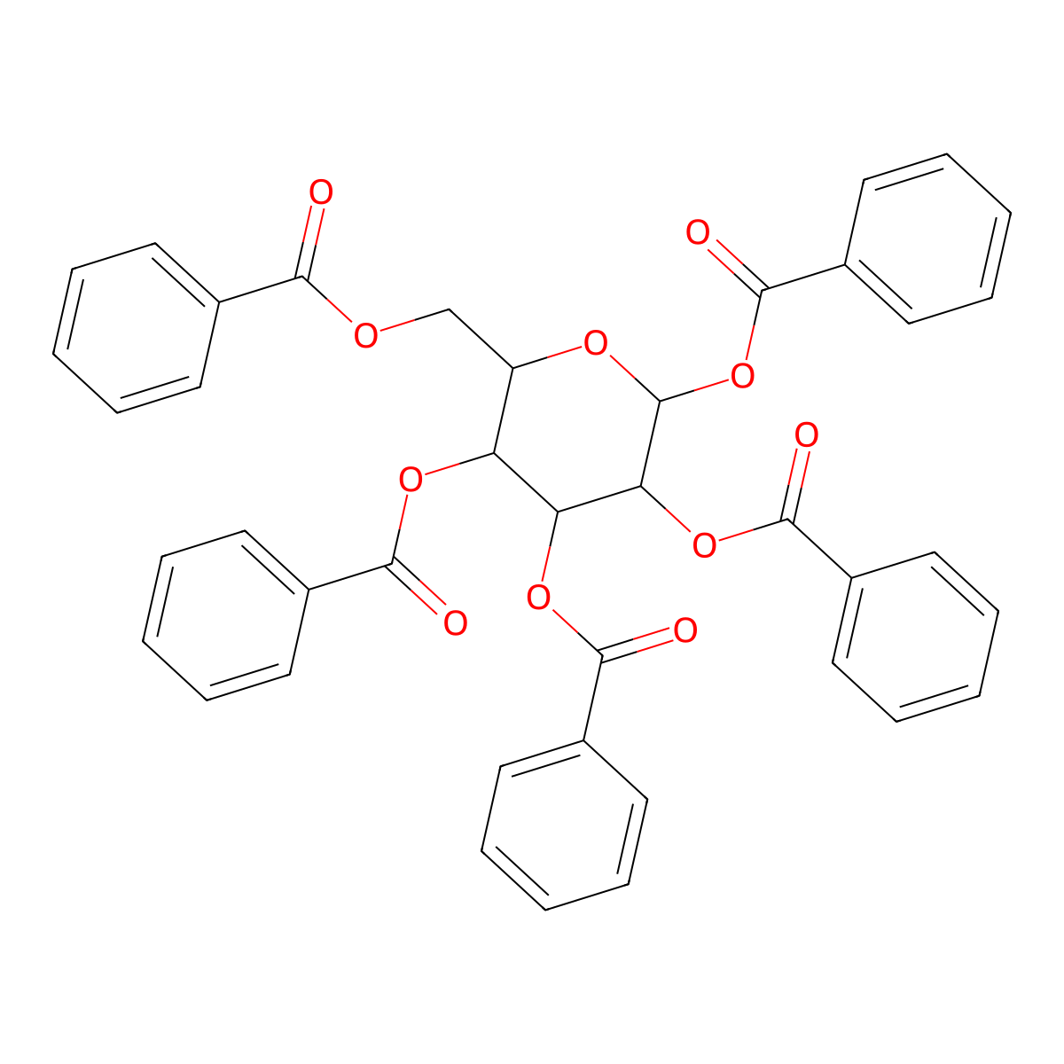 1,2,3,4,6-Penta-O-benzoyl-alpha-D-mannopyranose molecular structure, CAS 41569-33-9