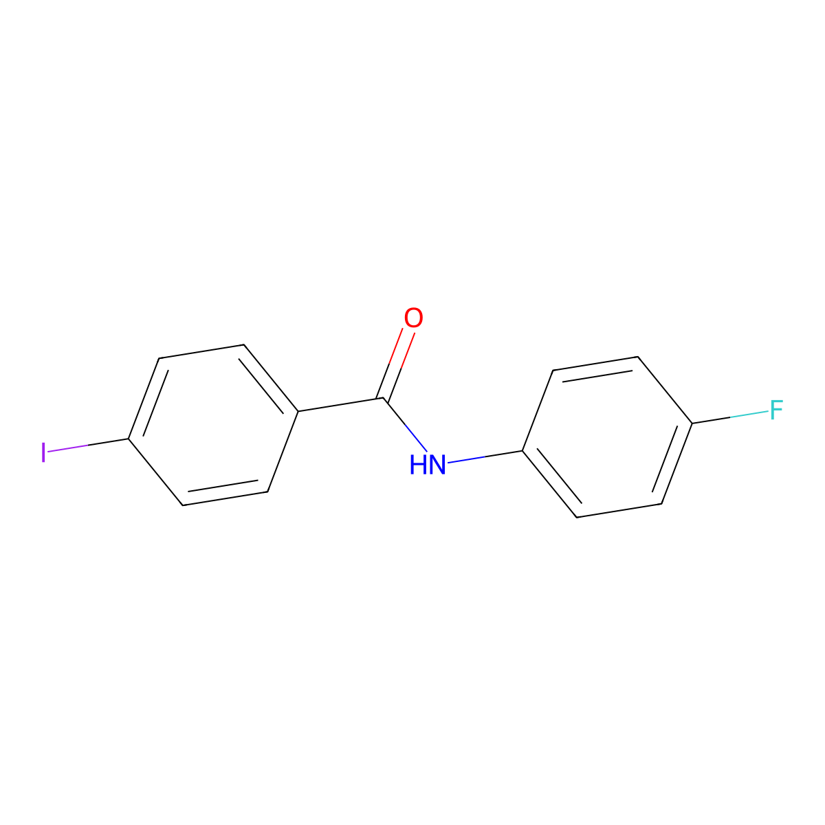N-(4-fluorophenyl)-4-iodobenzamide molecular structure, CAS 415691-19-9