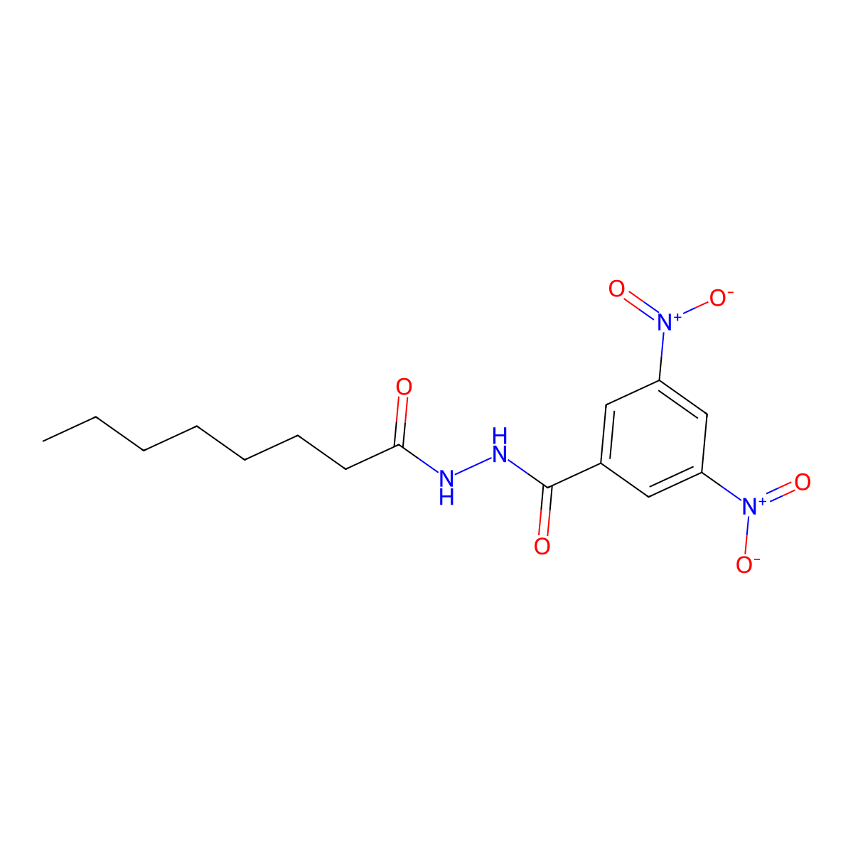 3,5-dinitro-N'-octanoylbenzohydrazide molecular structure, CAS 415691-24-6
