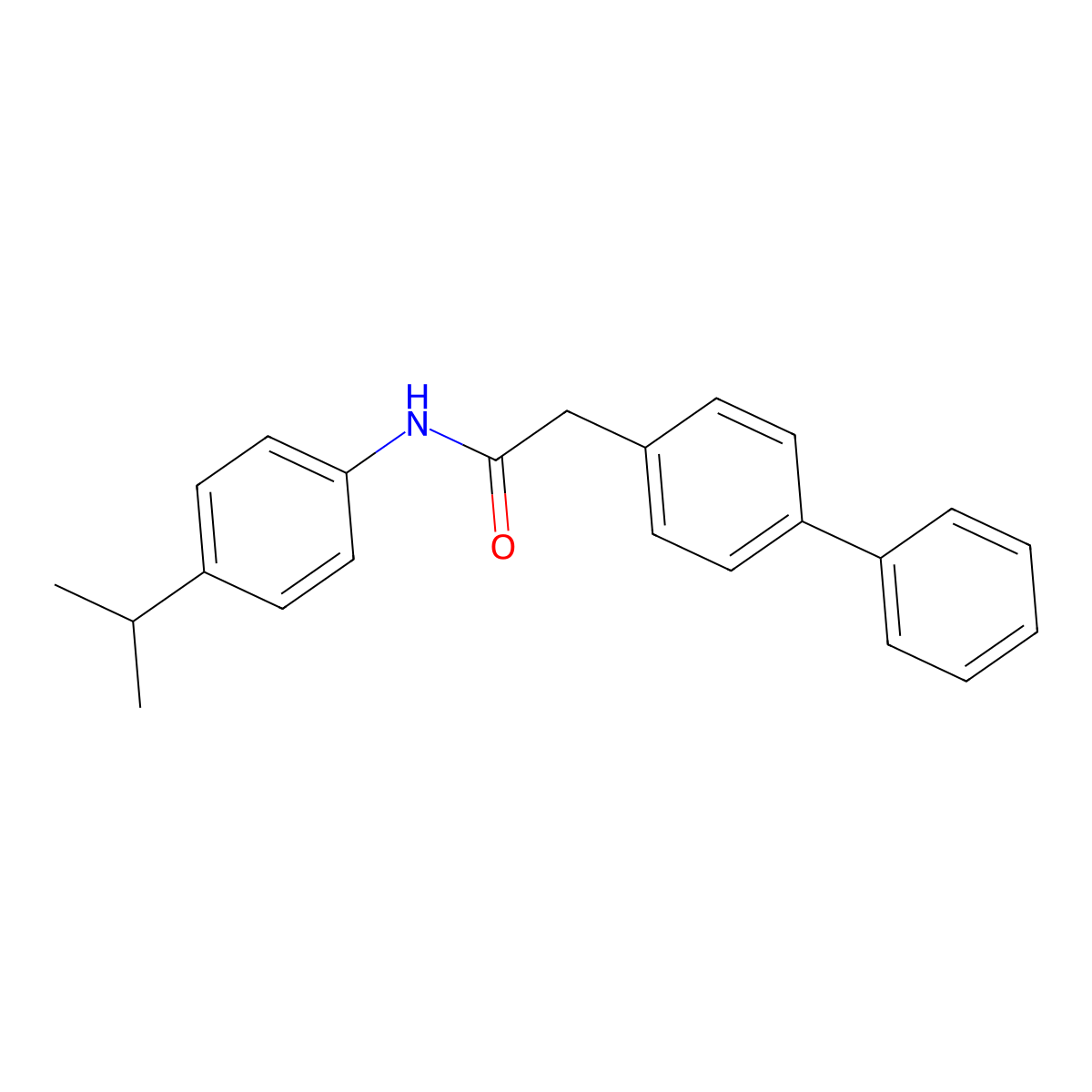 2-(4-phenylphenyl)-N-(4-propan-2-ylphenyl)acetamide molecular structure, CAS 415691-38-2