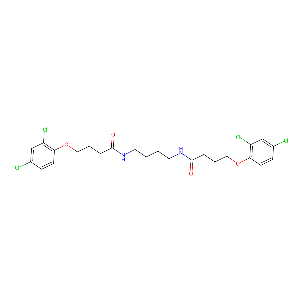 4-(2,4-dichlorophenoxy)-N-[4-[4-(2,4-dichlorophenoxy)butanoylamino]butyl]butanamide molecular structure, CAS 415691-64-4