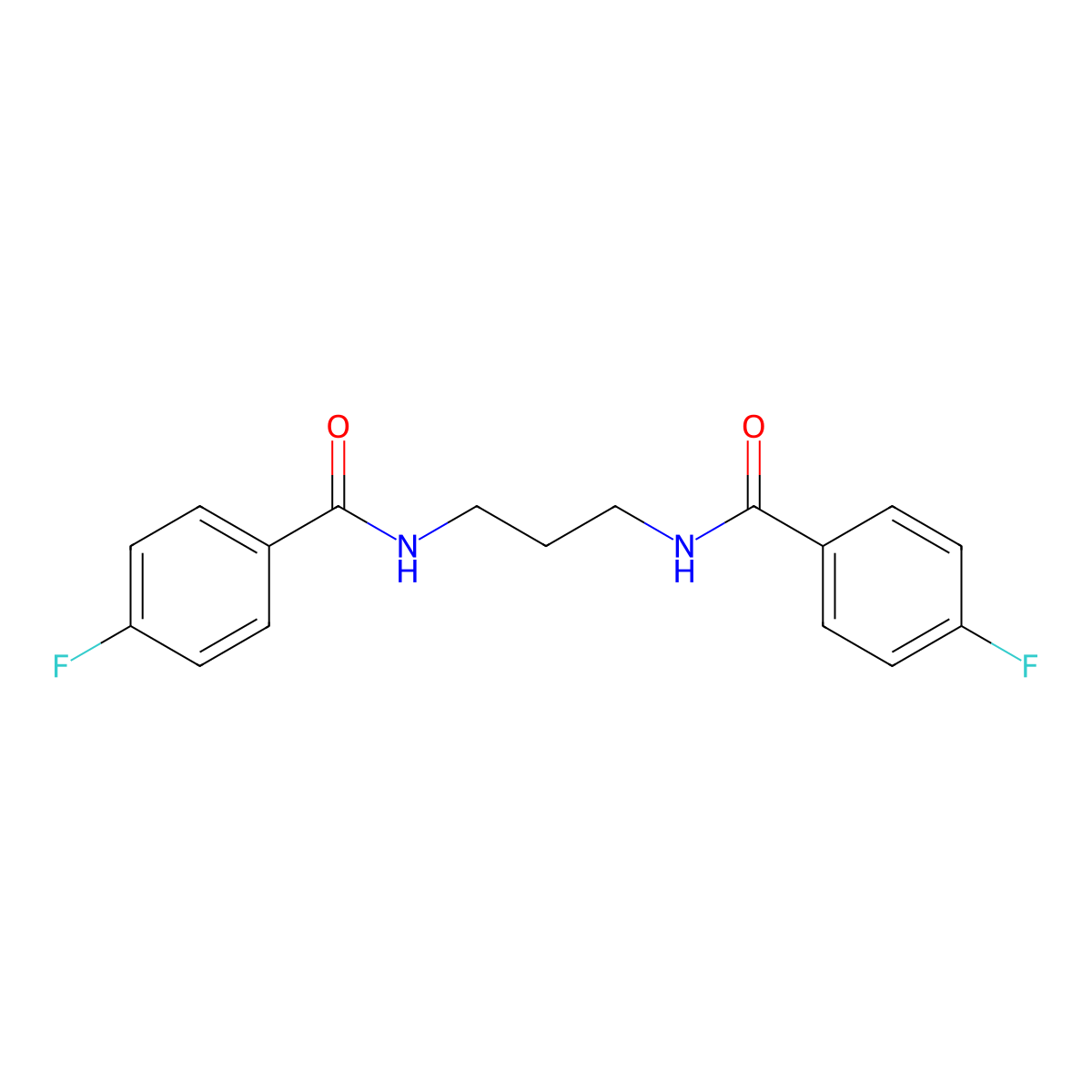 4-fluoro-N-[3-[(4-fluorobenzoyl)amino]propyl]benzamide molecular structure, CAS 415691-92-8
